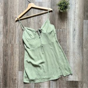 Pacsun LA Hearts Keyhole Front Tie Back Mini Dress in Green NWT